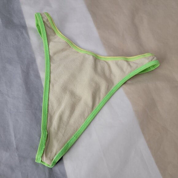 Bikini Bottom Lime Green Swim Suit Sexy Thong Beach Women Size Small - Picture 6 of 8